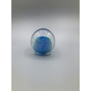 FM Konstglas Ronneby Sweden Sphere Art Glass Paperweight Blue Green Purple